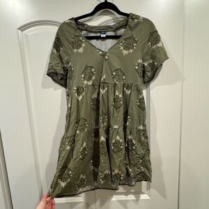 Old Navy Olive Floral Mini Dress